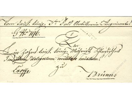 Olmutz, skládaný dopis z roku 1829
