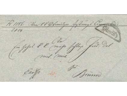 Olmutz, skládaný dopis z roku 1826