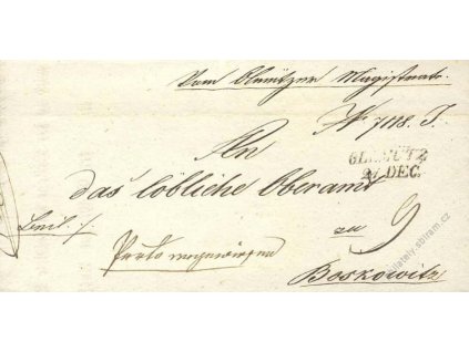 Olmutz, skládaný dopis z roku 1843