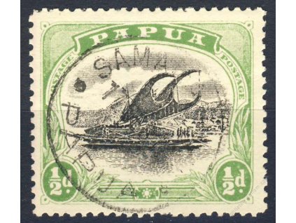 Papua, 1907, 1/2P Loď, MiNr.32, razítkované