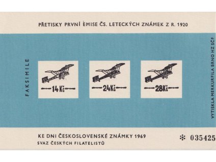 Výsadní letecký tisk 1920 v barvě světle modré