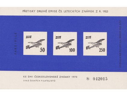 Výsadní letecký tisk 1923 v barvě modré