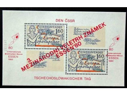 1980, 1.60Kčs aršík ESSEN, I.typ, Nr.A2460, **