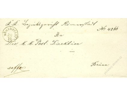 Romerstadt, skládaný dopis z roku 1851