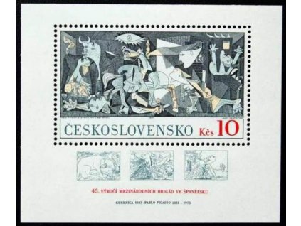 1981, 10Kčs aršík Guernica, Nr.A2496, **