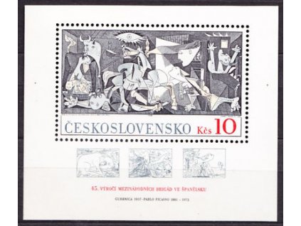1981, 10Kčs, Výročí narození P.Picassa, aršík s DV + soutiskové křížky, Nr.A2496, **