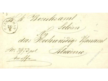 Seltschan, skládaný dopis z roku 1865
