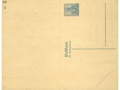 Saar, 1920, dvojitá dopisnice 30Pf Germanie, MiNr.P7, neprošlé
