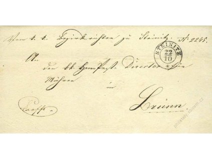 Steinitz, skládaný dopis z roku 1851