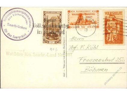 Saar, 1935, DR Saarbrucken, pohlednice