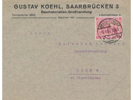 Saar, 1924, DR Saarbrücken, tiskopis