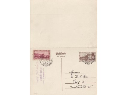 Saar, 1928, DR Saarbrücken, dvojitá a jednoduchá dopisnice 40C