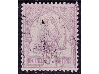 Tunis, 1888, 5Fr Znak, MiNr.17, razítkované