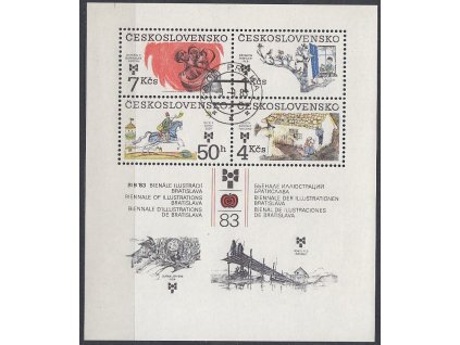 1983, 50h-7Kčs aršík BIB, Nr.A2604, razítkované, denní razítko