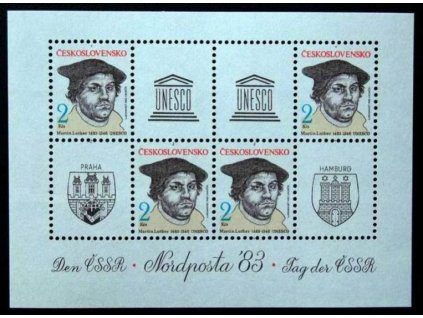 1983, 2Kčs aršík Výstava NORDPOSTA, Nr.A2613, **