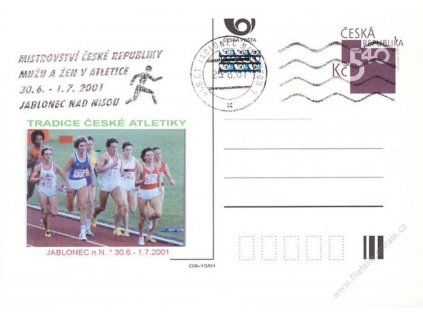 2001, Jablonec nad Nisou, Tradice české atletiky, dopisnice