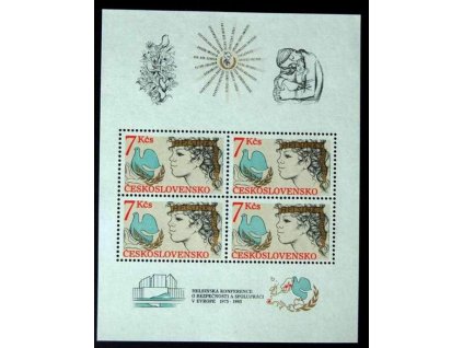 1985, 7Kčs aršík Helsinky, zoubkovaný, Nr.A2704A, **