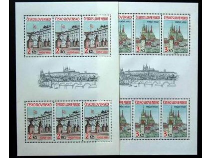 1985, 2-3Kčs aršíky Pražský hrad, Nr.A2717-8, **
