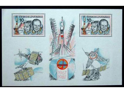 1987, 10Kčs aršík Interkosmos, Nr.A2791 **