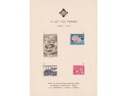 1973, 15 let TÚS PRAHA, pamětní list, A5