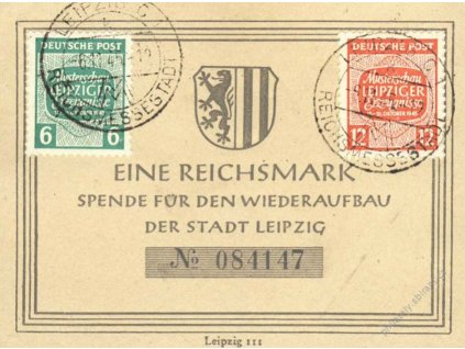 Sovětská zóna, 1945, Eine Reichsmark, DR Leipzig, malý formát