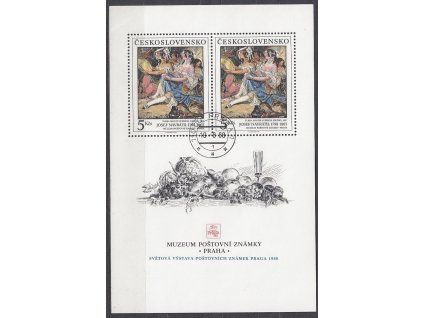 1988, 5Kčs aršík Muzeum poštovní známky, Nr.A2860, razítkované, denní razítko