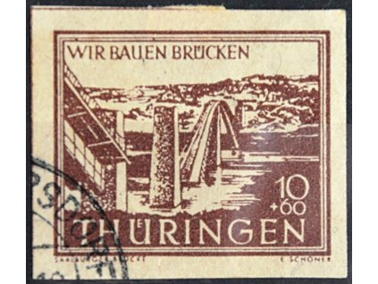 Thuringen, 1946, 10Pf Most, razítkované