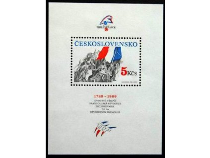 1989, 5Kčs aršík Dobytí Bastily, Nr.A2896, **
