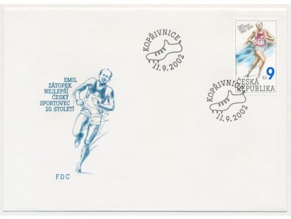 2002, FDC 332 Emil Zátopek