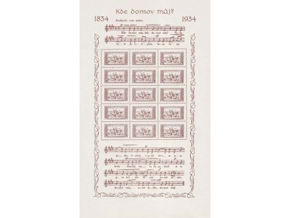 1934, 1Kč aršík KDM, facsimile, (*)