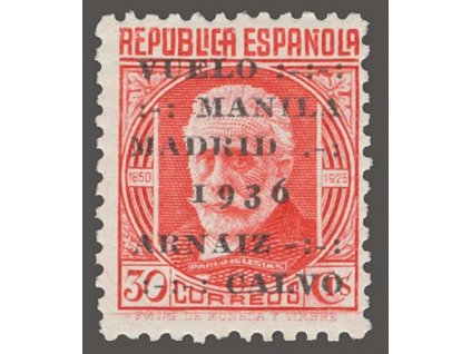 1936, 30C s přetiskem, MiNr.683A, * po nálepce
