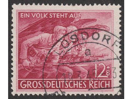 1945, 12Pf Volkssturm, MiNr.908, razítkované