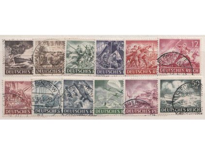 1943, 3-50Pf série, MiNr.831-42, razítkované