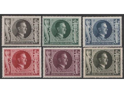 1943, 3-40Pf série, MiNr.844-49, **