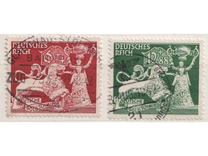 1942, 6-12Pf série, MiNr.816-17, razítkované