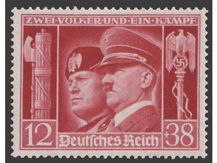 1941, 12Pf Hitler a Musolini, MiNr.763, * po nálepce