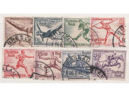 1936, 3-40Pf série, MiNr.609-16, razítkované