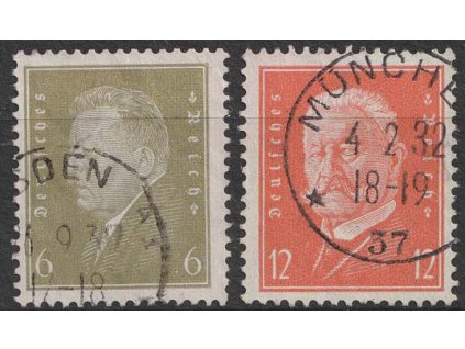 1932, 6-12Pf série, MiNr.465-66, razítkované