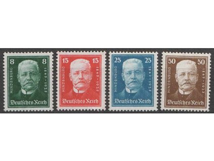 1927, 8-50Pf série, MiNr.403-6, * po nálepce