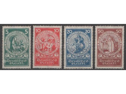 1924, 5-50Pf série, MiNr.351-54, * po nálepce