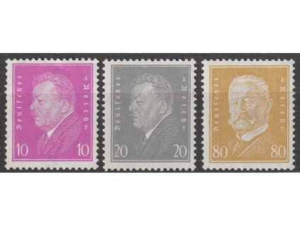 1930, 10-80Pf série, MiNr.435-37, **