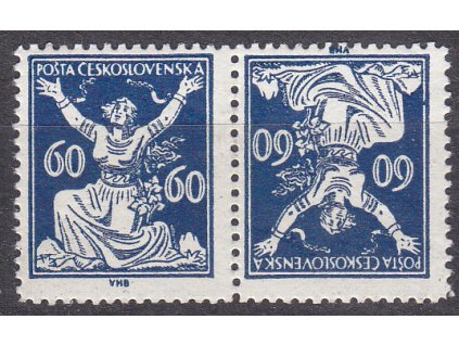 60h modrá, úzká protichůdná dvojice, Nr.157TBa, **, ilustrační foto
