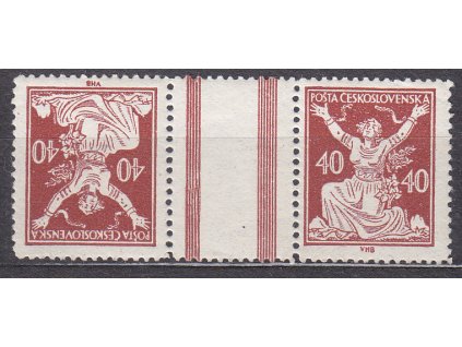 40h hnědá, široká protichůdná dvojice, Nr.154TBa, **