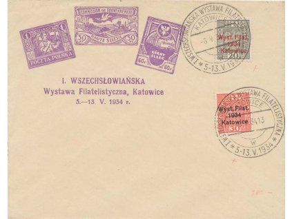 1934, Výstava známek v Katovicích, výstavní pamětní obálka