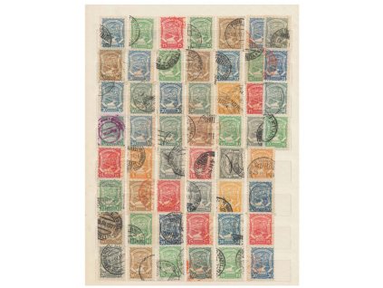 Kolumbie, Scadta, 52 kusů známek na desce A4, razítkované