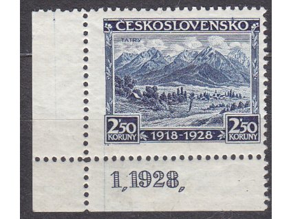 2.50Kč Vysoké Tatry, roh. kus s DČ, Nr.240, **