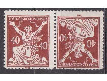 40h hnědá, úzká protichůdná dvojice, Nr.154TBa, **, ilustrační foto