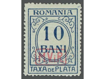 Rumunsko, 1918, 10B doplatní, MiNr.7, * po nálepce