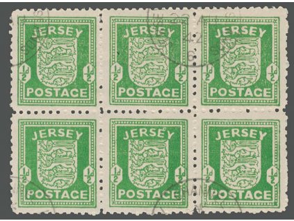 Jersey, 1941, 1/2P Znak, 6blok, MiNr.1, razítkované