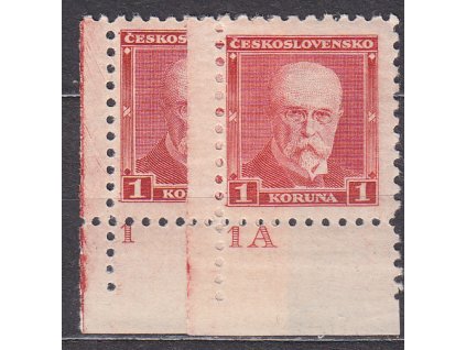 1Kč červená, 2 roh. kusy s DČ 1,1A, Nr.260, **, ilustrační foto